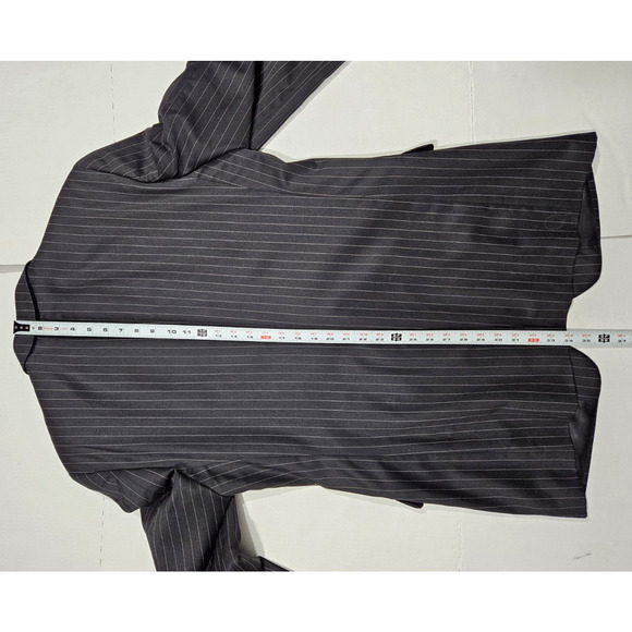 Donald Trump Suit 41 Blazer 34x35 Pants Black Gray Pinstripe 2 Button WOOL - Picture 3 of 11